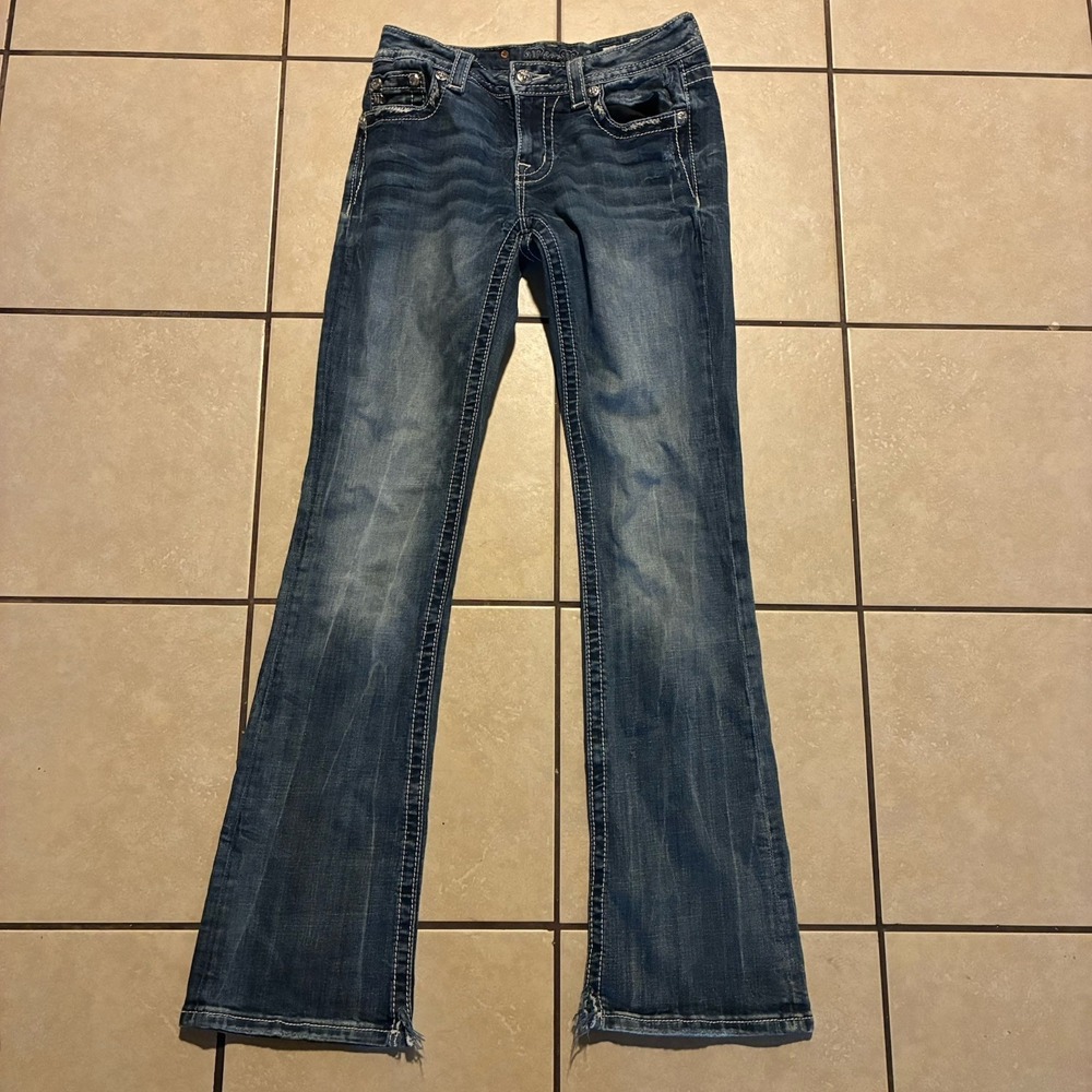 Miss Me Women's 27 Relaxed Boot Cut Blue Denim Jeans
